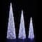 Glitzhome® Lighted Christmas Crystal White Cone Tree Outdoor Décor Set